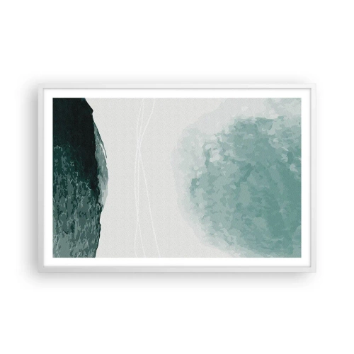 Affiche dans un cadre blanc - Poster - Rencontre avec le brouillard - 91x61 cm