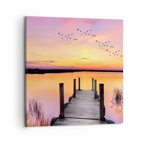 Impression sur toile - Image sur toile - Aube silencieuse violette - 60x60 cm