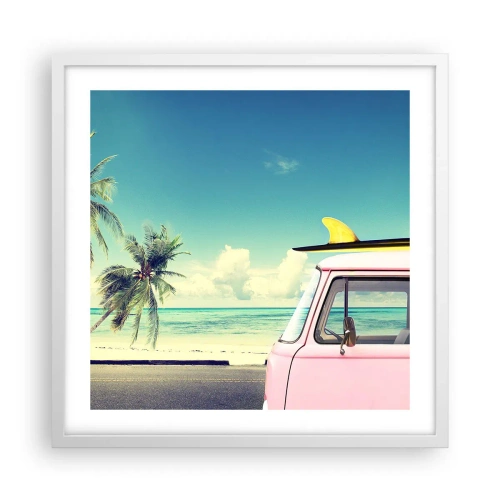 Affiche dans un cadre blanc - Poster - Il est temps de commencer les vacances - 50x50 cm