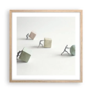 Affiche dans un chêne clair - Poster - Rien que la vie - 50x50 cm