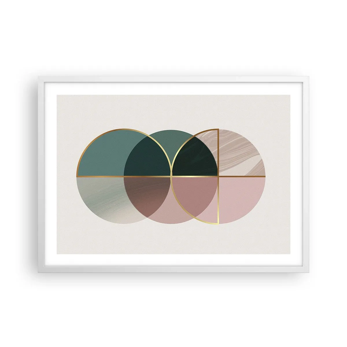 Affiche dans un cadre blanc - Poster - Cercles après cercles - 70x50 cm