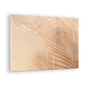 Impression sur verre - Image sur verre - Plage et ombre sur le sable - 70x50cm - Ombre d'un été chaud - Décoration murale moderne pour le salon et la chambre ARTTOR