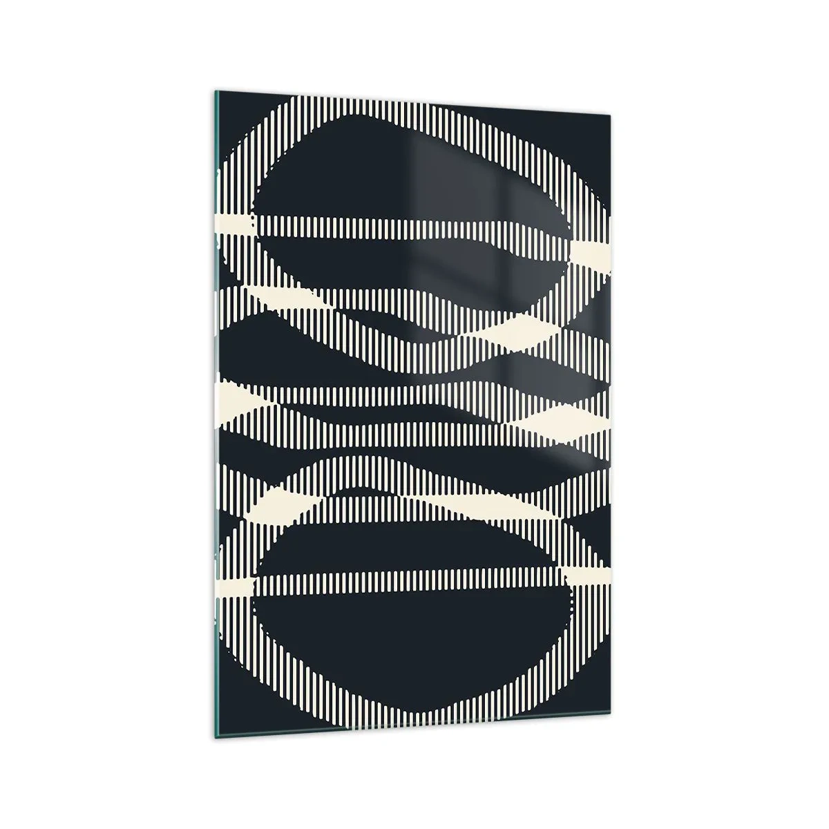 Impression sur verre - Image sur verre - Lignes géométriques dans des tons clairs sur un fond sombre - 70x100cm - Une tentative de briser l'obscurité - Décoration murale moderne pour le salon et la chambre ARTTOR
