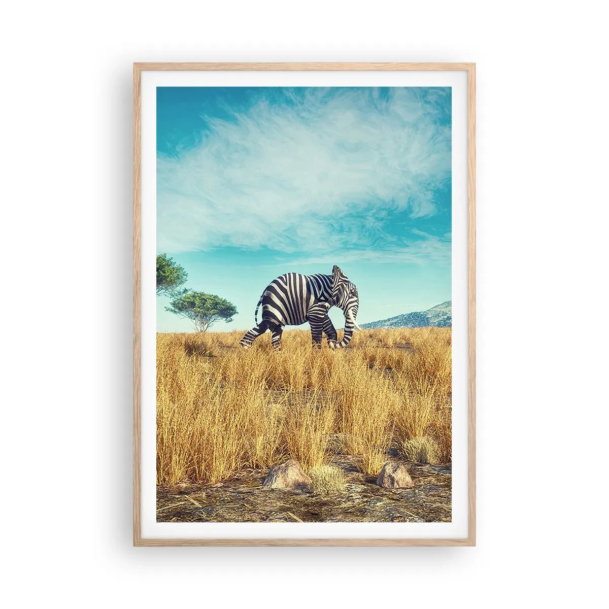 Affiche dans un chêne clair - Poster - Le gris n'est déjà plus à la mode - 70x100 cm