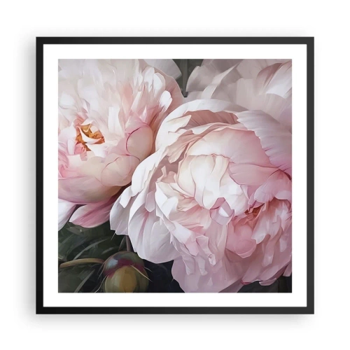 Affiche dans un cadre noir - Poster - Arrêté en pleine floraison - 60x60 cm