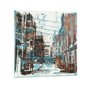 Impression sur verre - Image sur verre - Un sentier de ville usé - 70x70 cm