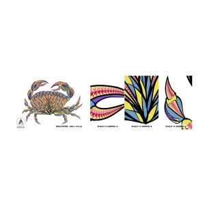 Échantillon De Papier Peint Standard Eco - Bijoux de la mer - Crabe, Pour les enfants, Graphique - 100x30 cm