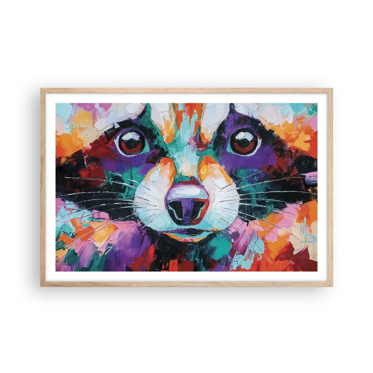 Affiche dans un chêne clair - Poster - Uniquement de belles émotions - 91x61 cm