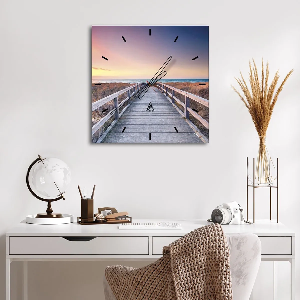 Horloge murale - Pendule murale - Aurore baltique du soir - 40x40 cm