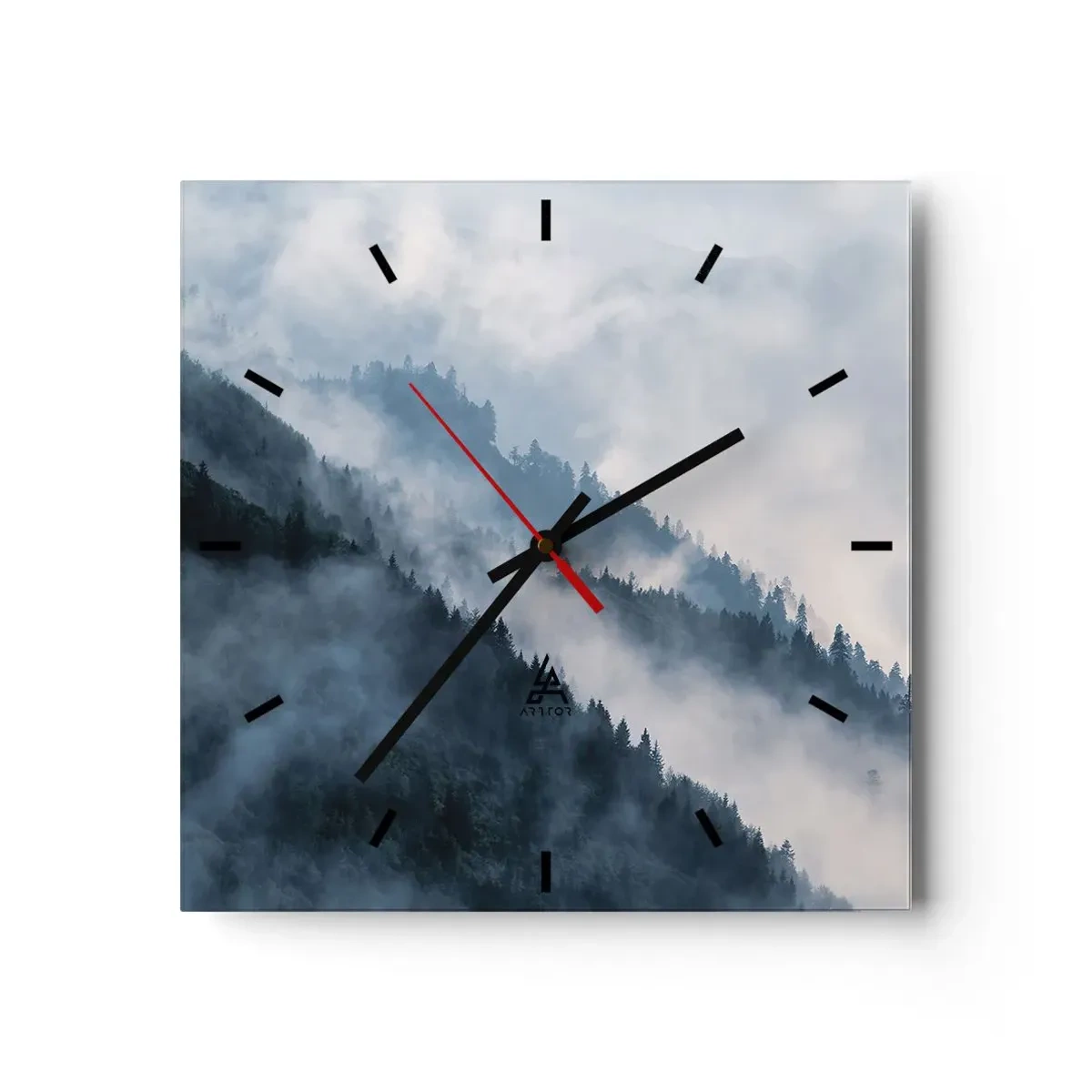 Horloge murale - Pendule murale - Mysticisme des montagnes - 40x40 cm