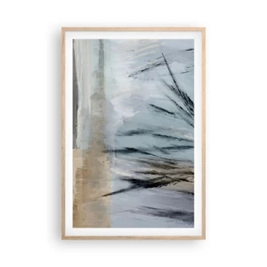 Affiche dans un chêne clair - Poster - Champs d'hiver - 61x91 cm