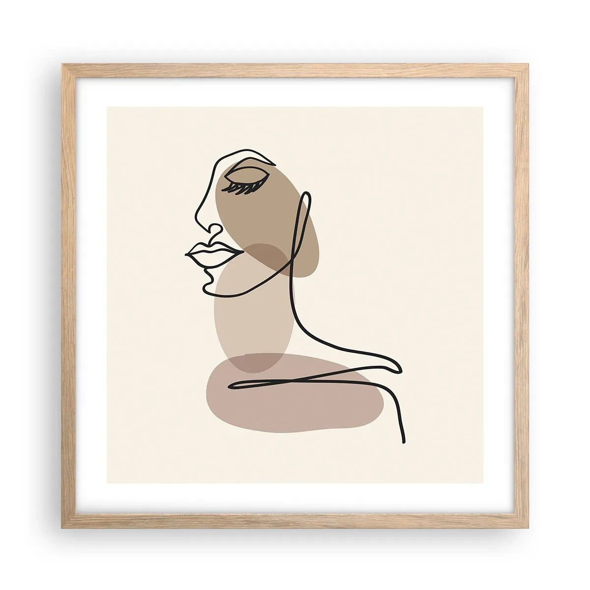 Affiche dans un chêne clair - Poster - Une certaine ligne de beauté - 50x50 cm