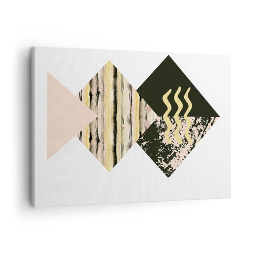 Impression sur toile - Image sur toile - Formes géométriques avec des motifs abstraits - 70x50cm - Pas si simple - Décoration murale moderne pour le salon et la chambre ARTTOR