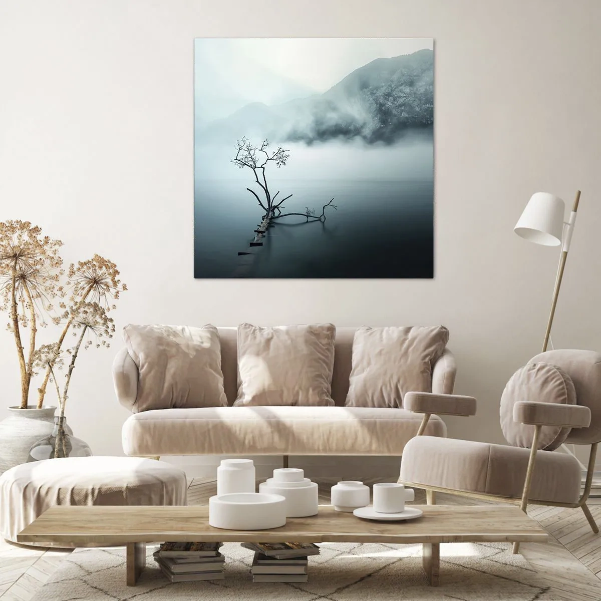 Impression sur toile - Image sur toile - D'eau et de brouillard - 70x70 cm