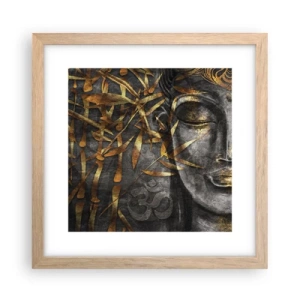 Affiche dans un chêne clair - Poster - Ressentir le calme - 30x30 cm