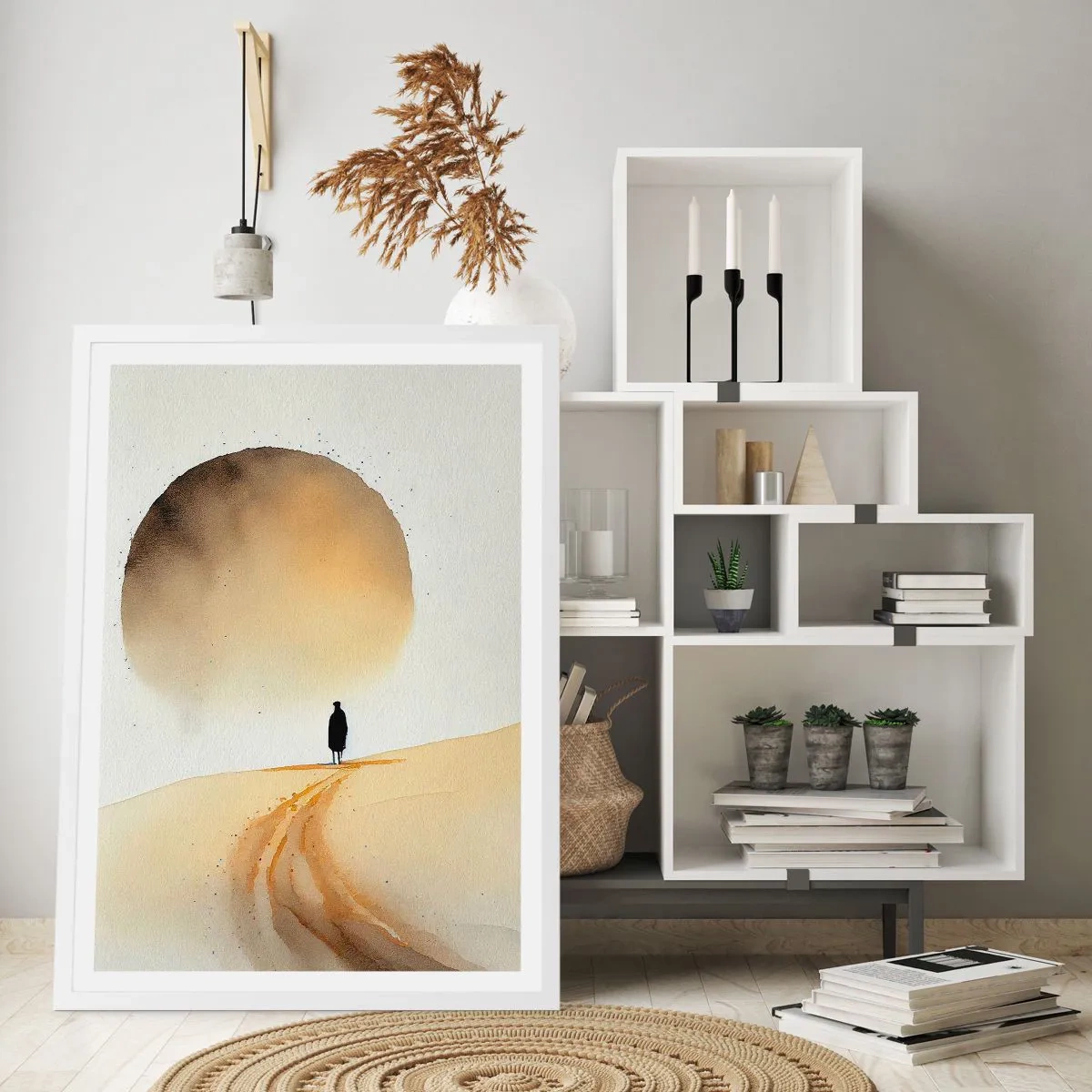 Affiche dans un cadre blanc - Poster - Toujours solitaire - 50x70 cm