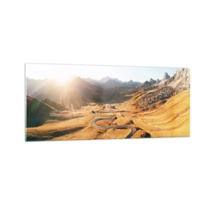 Impression sur verre - Image sur verre - Dans une vallée dorée - 100x40 cm