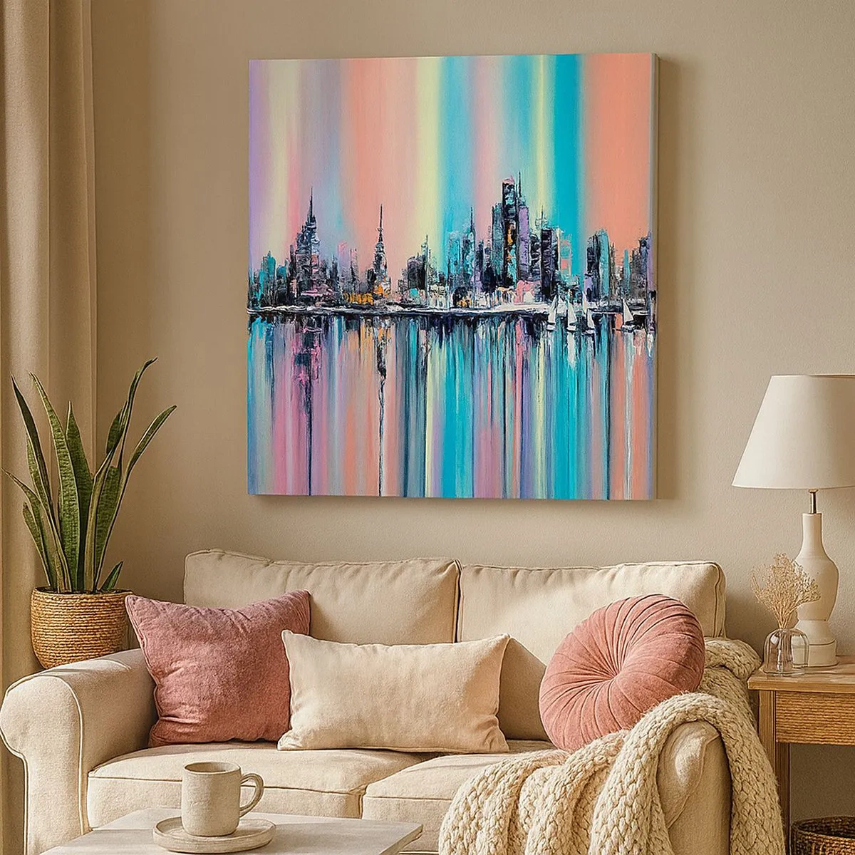 Impression sur toile - Image sur toile - Noyé par la lumière de la nuit - 30x30 cm