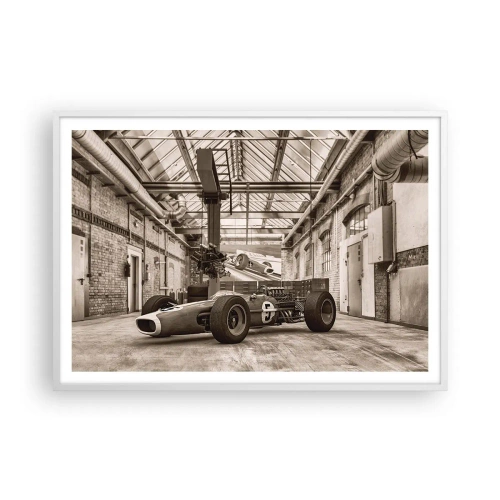 Affiche dans un cadre blanc - Poster - Le repos du guerrier - 100x70 cm