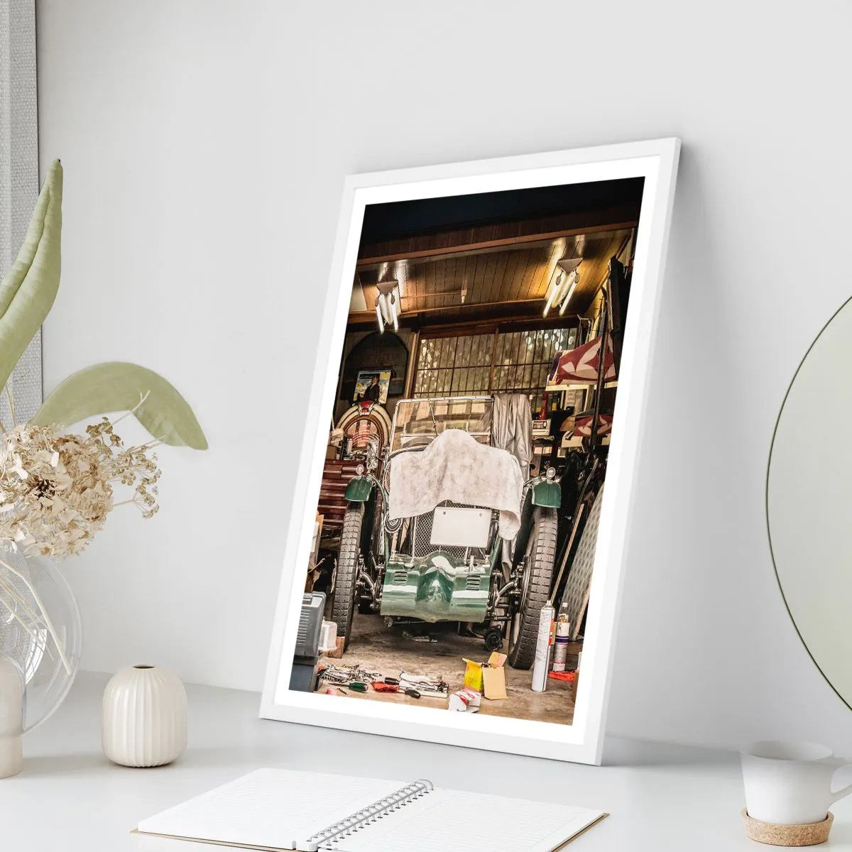 Affiche dans un cadre blanc - Poster - Retour vers le passé - 61x91 cm