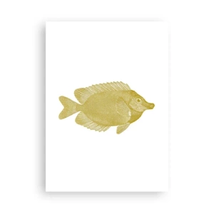 Affiche - Poster - Poisson rouge vintage sur fond blanc - 50x70cm - Du poisson et c'est tout - Décoration murale moderne pour le salon et la chambre ARTTOR