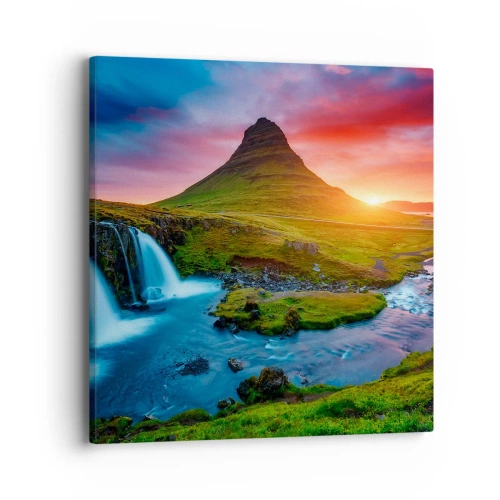 Impression sur toile - Image sur toile - Islande - feu et eau - 40x40 cm