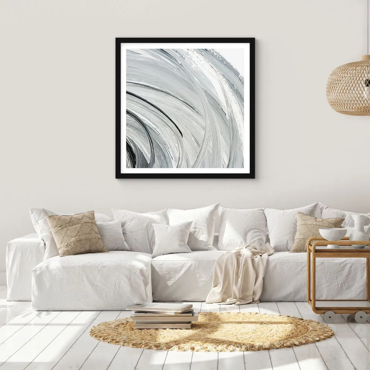 Affiche dans un cadre noir - Poster - Composition orbitale - 30x30 cm