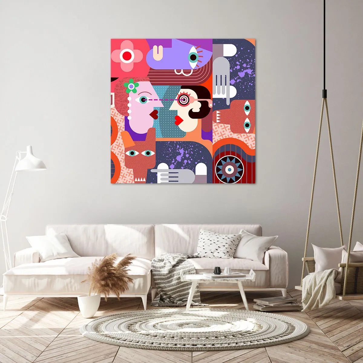 Impression sur toile - Image sur toile - Les yeux dans les yeux - 40x40 cm