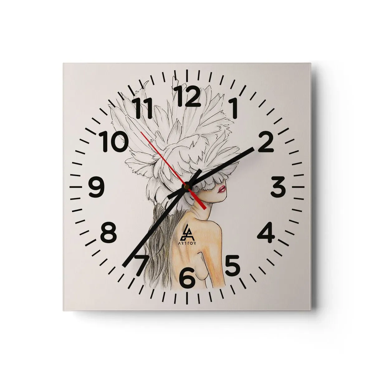 Horloge murale - Pendule murale - Beauté couronnée - 40x40 cm