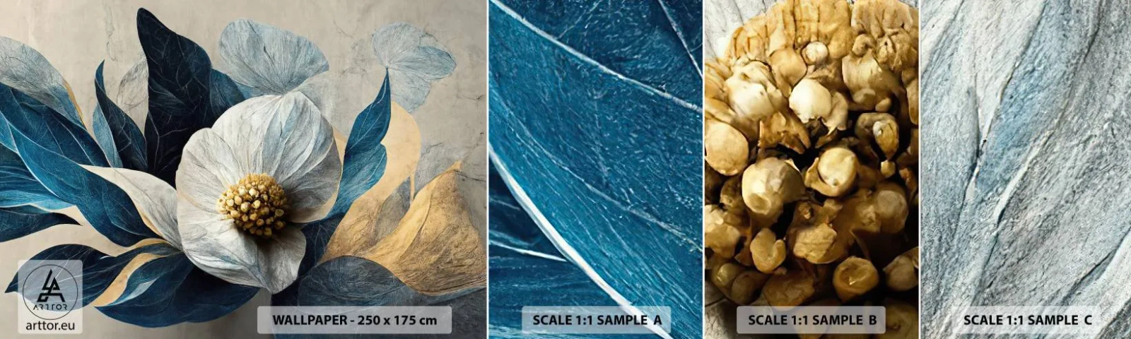 Échantillon De Papier Peint Standard Eco - Il a un coeur d'or - Fleur, Élégant, Morceau - 100x30 cm