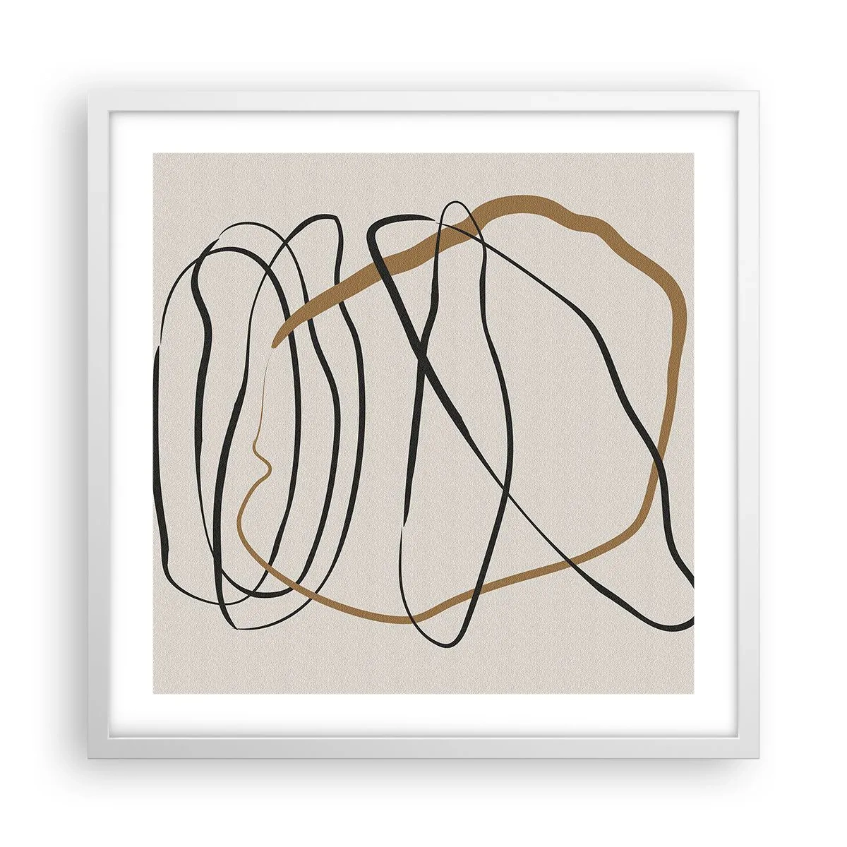 Affiche dans un cadre blanc - Poster - Composition – danse en boucle - 50x50 cm