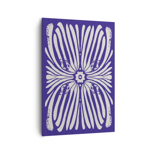 Impression sur toile - Image sur toile - Motif ethnique dans les tons violet et blanc - 70x100cm - Inspirations ethniques - Décoration murale moderne pour le salon et la chambre ARTTOR