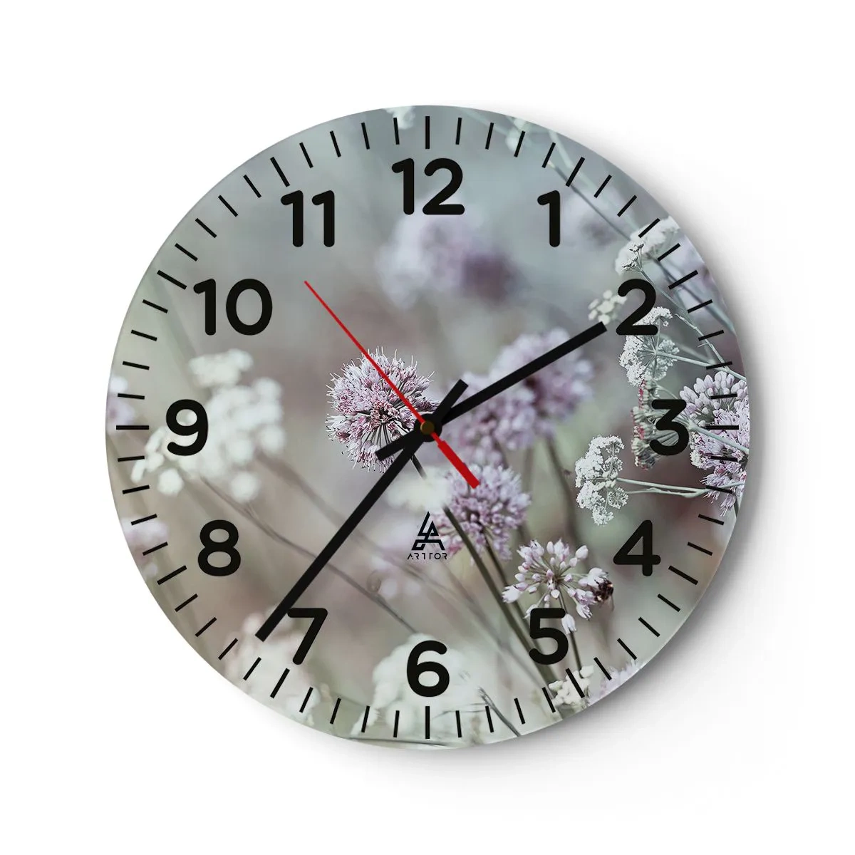Horloge murale - Pendule murale - Herbes douces en filigrane - 40x40 cm
