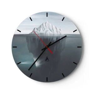 Horloge murale - Pendule murale - Un iceberg avec une partie sous-marine visible dans des tons froids - 30x30cm - Mystère sous-marin - Décoration murale moderne pour le salon, la cuisine et la chambre ARTTOR