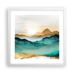 Affiche dans un cadre blanc - Poster - Au frontière de l’abstraction – paysage - 40x40 cm