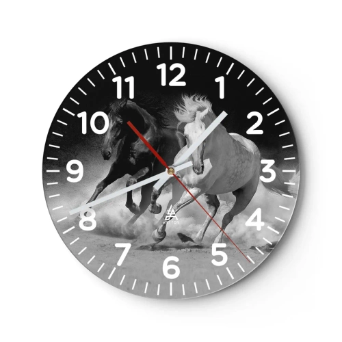 Horloge murale - Pendule murale - Galop de la liberté - 40x40 cm
