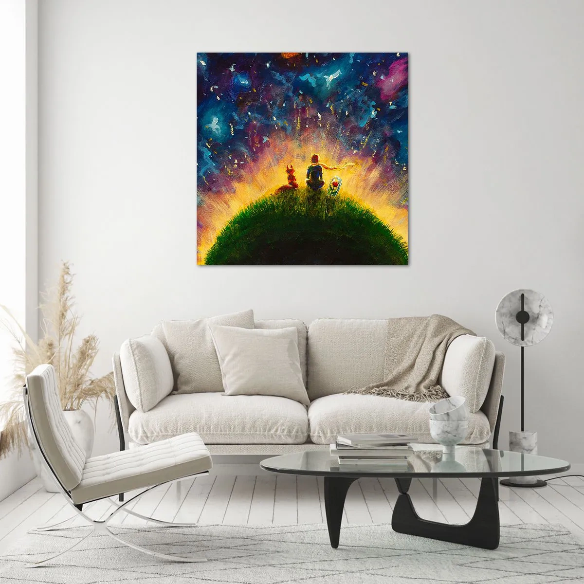 Impression sur verre - Image sur verre - Amour et amitié - le monde entier - 70x70 cm