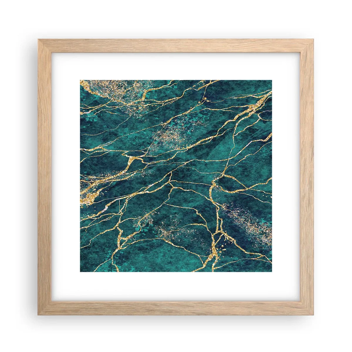Affiche dans un chêne clair - Poster - Mine d'or - 30x30 cm