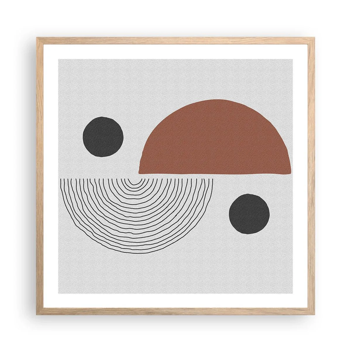 Affiche dans un chêne clair - Poster - Perfection de la roue - 60x60 cm