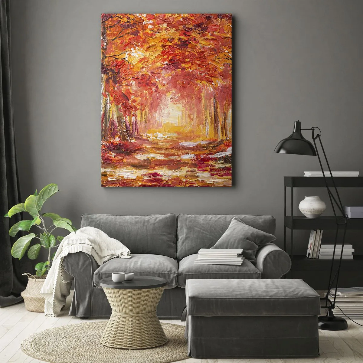 Impression sur toile - Image sur toile - Forêt de cuivre - 45x80 cm