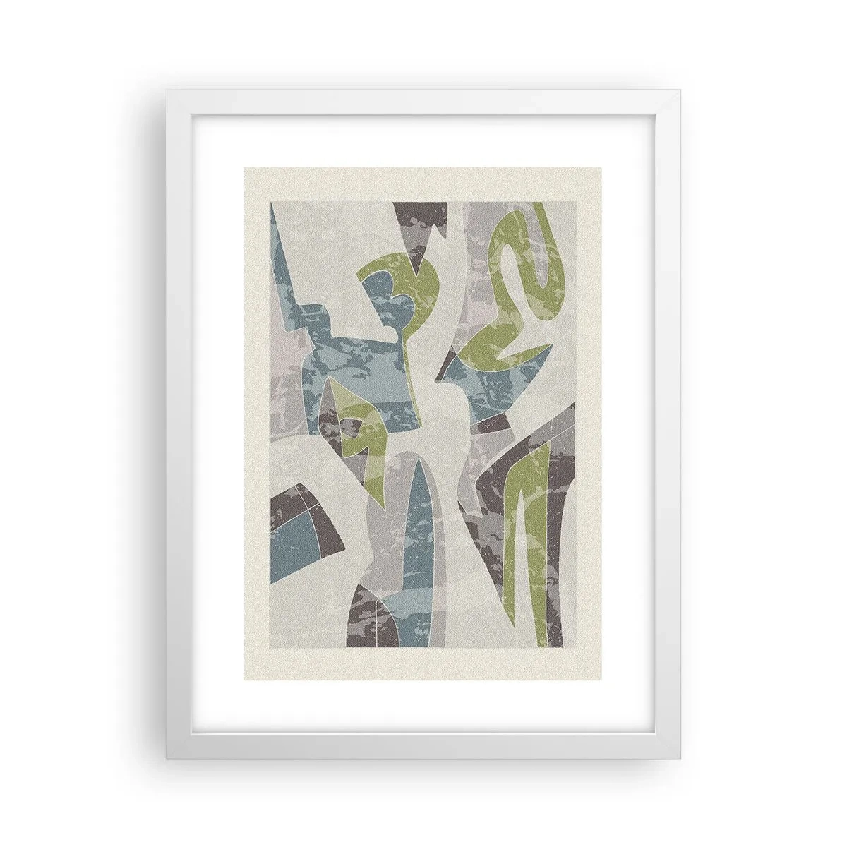 Affiche dans un cadre blanc - Poster - Composition derrière la vitre - 30x40 cm