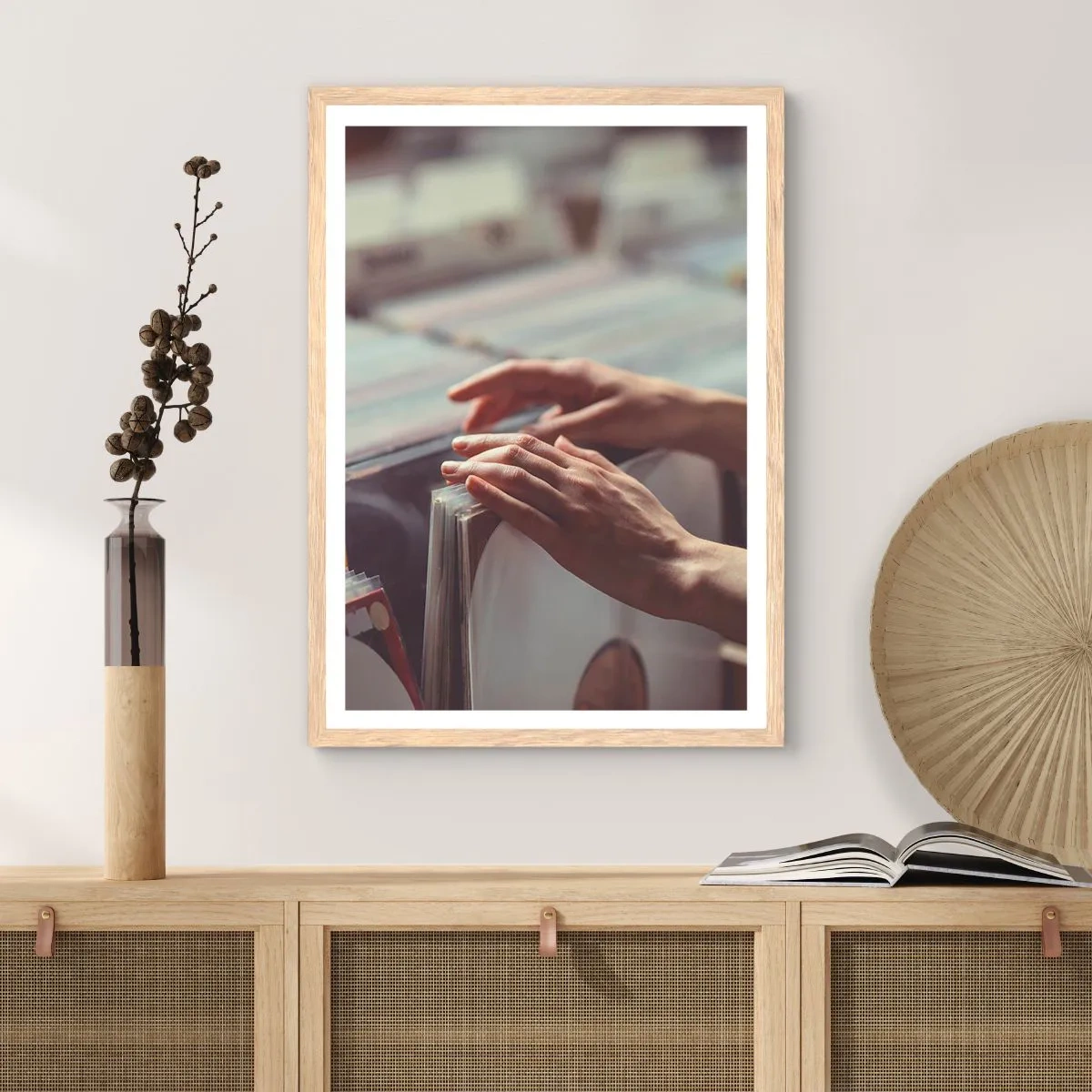 Affiche dans un chêne clair - Poster - A la recherche d'émotions - 50x70 cm