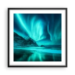 Affiche dans un cadre noir - Poster - Merveilles du Nord - 50x50 cm