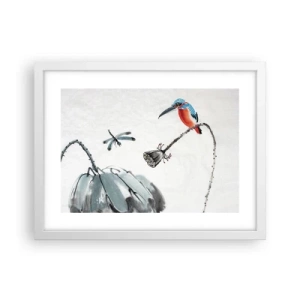 Affiche dans un cadre blanc - Poster - La vie du champ - 40x30 cm