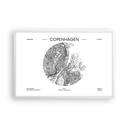 Affiche dans un cadre blanc - Poster - Anatomie de Copenhague - 91x61 cm