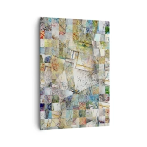 Impression sur toile - Image sur toile - Abstraction colorée avec des formes et des lignes géométriques - 70x100cm - Remaniement géométrique - Décoration murale moderne pour le salon et la chambre ARTTOR