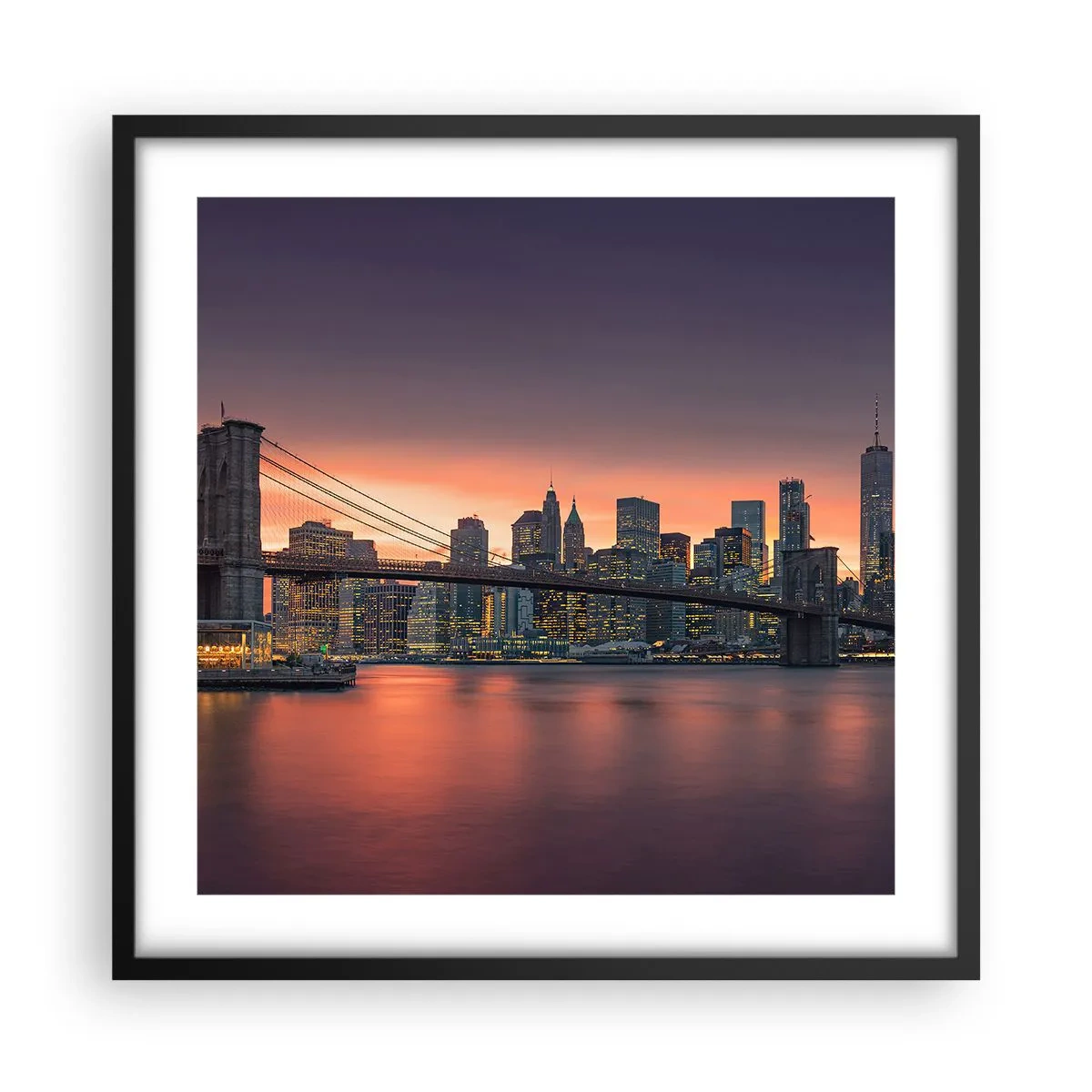 Affiche dans un cadre noir - Poster - Immergé dans le silence lilas - 50x50 cm