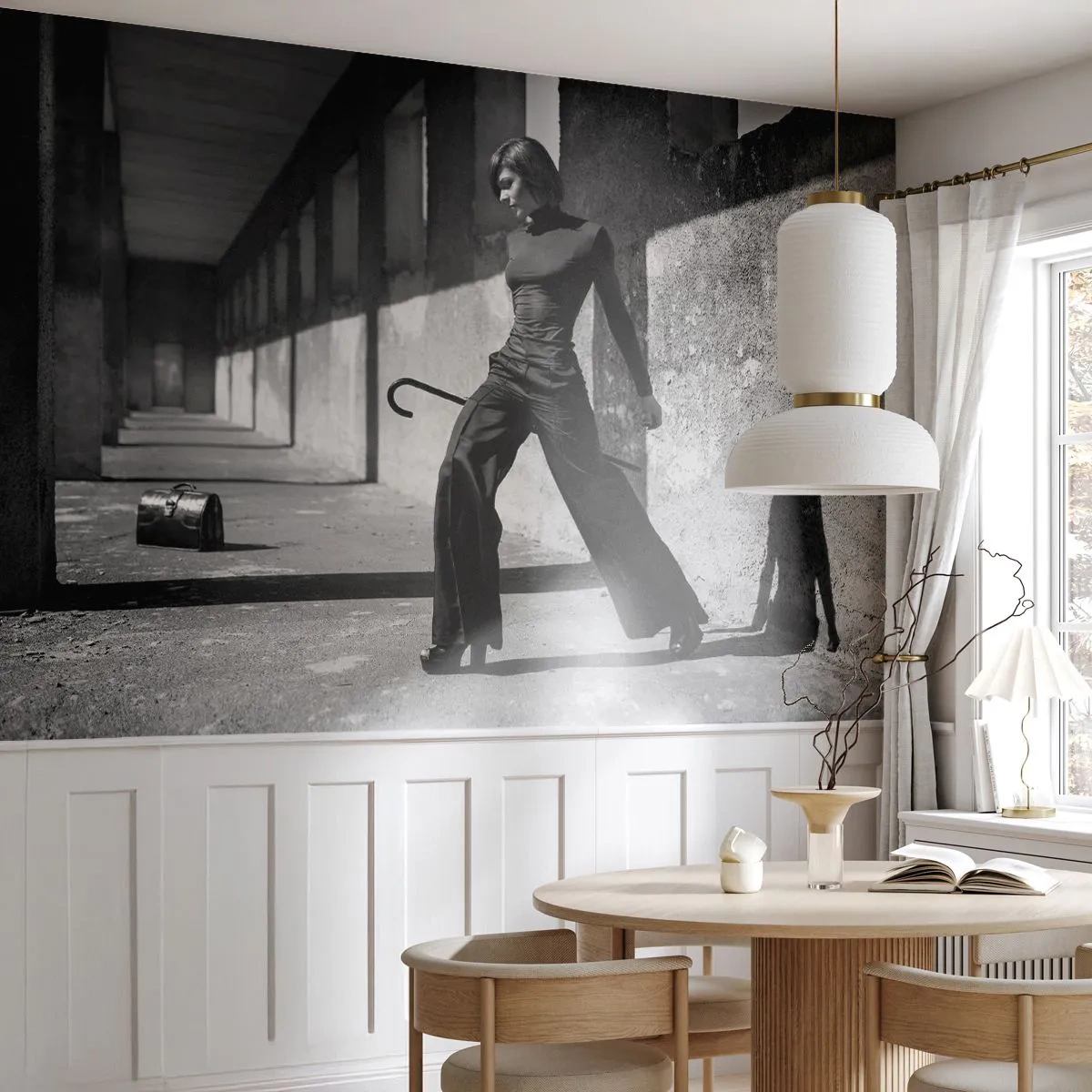 Papier Peint Photo Premium Sand - L'élégance en noir et blanc - 100x70cm - Élégance urbaine - Décoration murale moderne pour le salon et la chambre ARTTOR