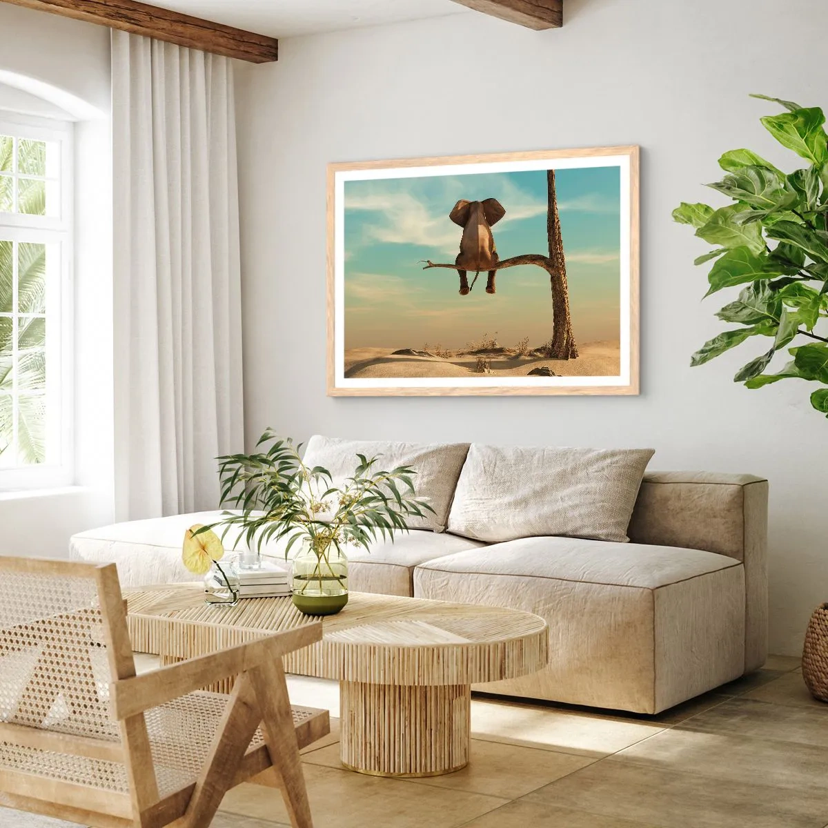 Affiche dans un chêne clair - Poster - Nouveau point de vue - 100x70 cm