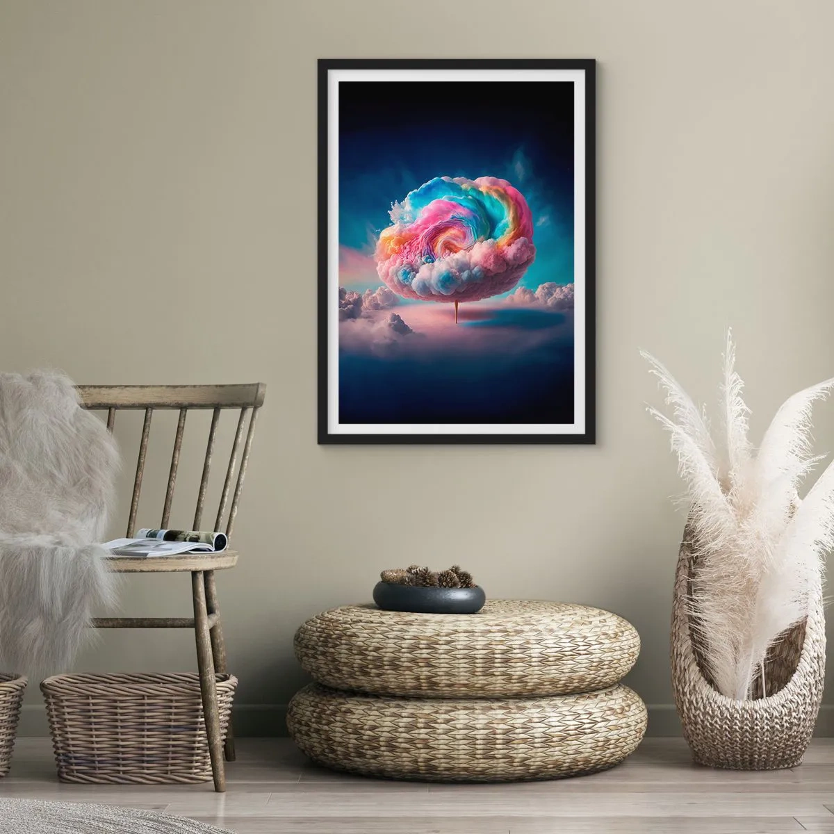 Affiche dans un cadre noir - Poster - Le rêve d'un parc d'attractions - 61x91 cm